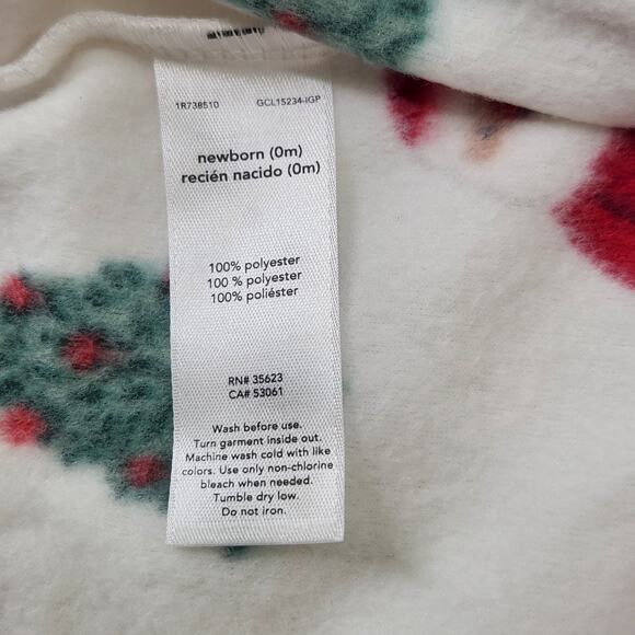 Carter's Just One You Newborn Holiday Christmas Fleece Footed Sleeper Pajama - Picture 5 of 6